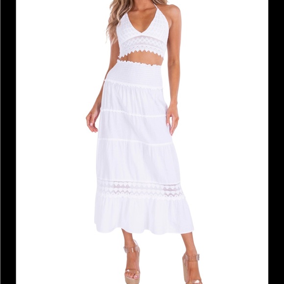 White Peruvian, cotton, long skirt - Picture 1 of 3